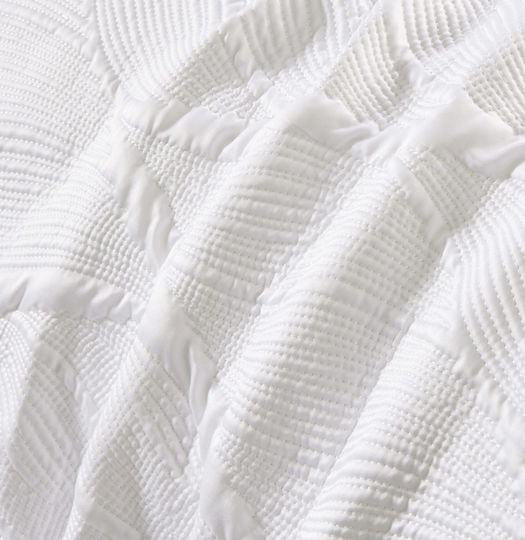 Liolios Home Set Coverlet Queen Size Microsatin White 250x240cm 3pcs