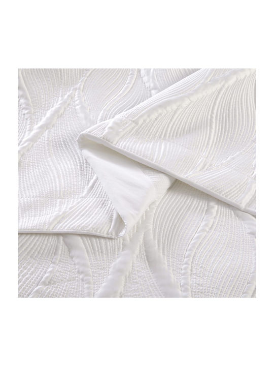 Liolios Home Set Coverlet Queen Size Microsatin White 250x240cm 3pcs