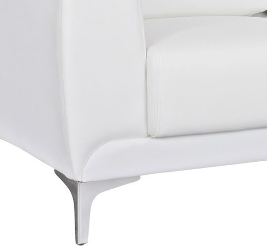 Kenzie Canapea Cu Două Locuri Din Piele Ecologică Albă 142x81x81cm