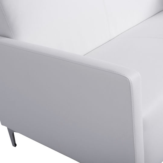 Nellie Two-Seater Couch Artificial Leather White 113x71x71 cm