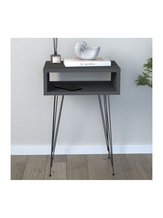 Scott Wooden Bedside Table Gray 40x30x60cm