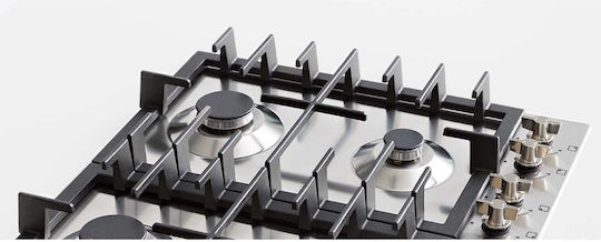 Bertazzoni Εστία Υγραερίου Αυτόνομη Inox 60.2x52.2εκ. Ασημί