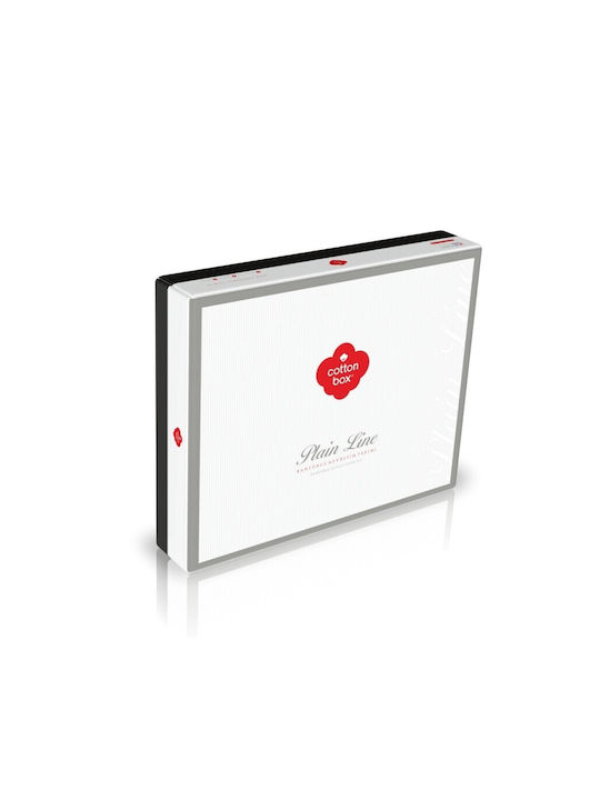 Cotton Box Set Husă de Pilotă Bumbac Dublă cu 2 Fețe de Pernă & 1 Cearsaf 200x220 Gri-bej