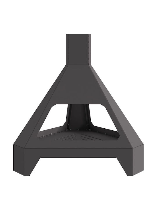 vidaXL Kamin Draußen Metallisch Schwarz 50x43x52cm