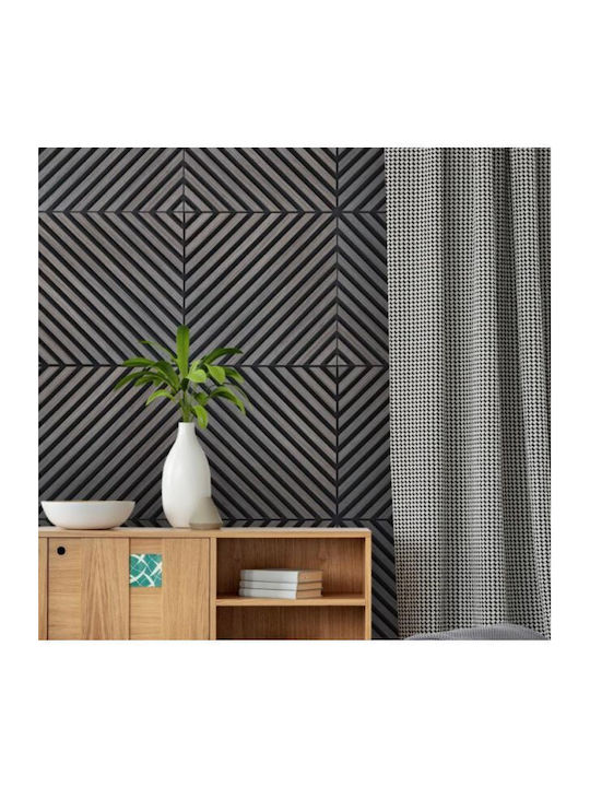 3D Πάνελ Τοίχου από MDF Βιδωτό / με Κόλλα Γκρι 60x60x2εκ.