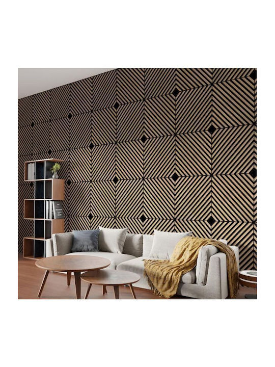 3D Wall Panel from MDF Screw-on with Glue Brown 60x60x2cm