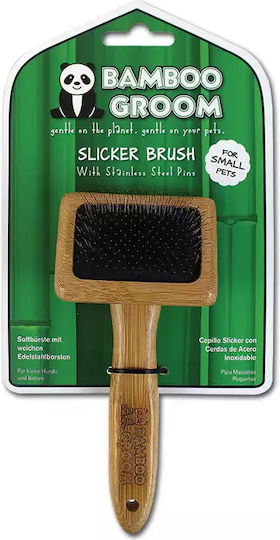 Bamboo Groom Brush Large for Long-Haired Dogs for Coat Grooming Gray