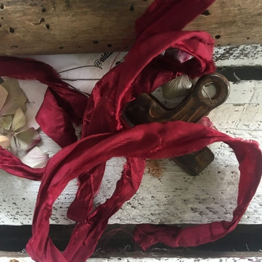 Old Vintage Weihnachtsband Rot 1,2m