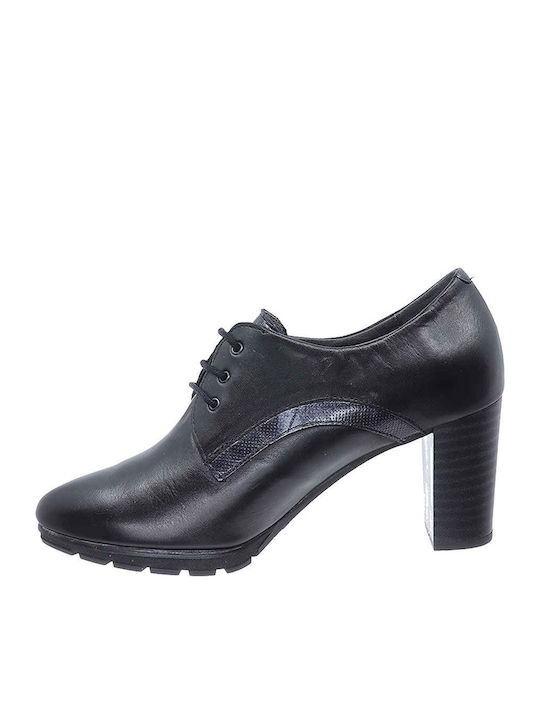Leder Stiefeletten Damen Schwarz