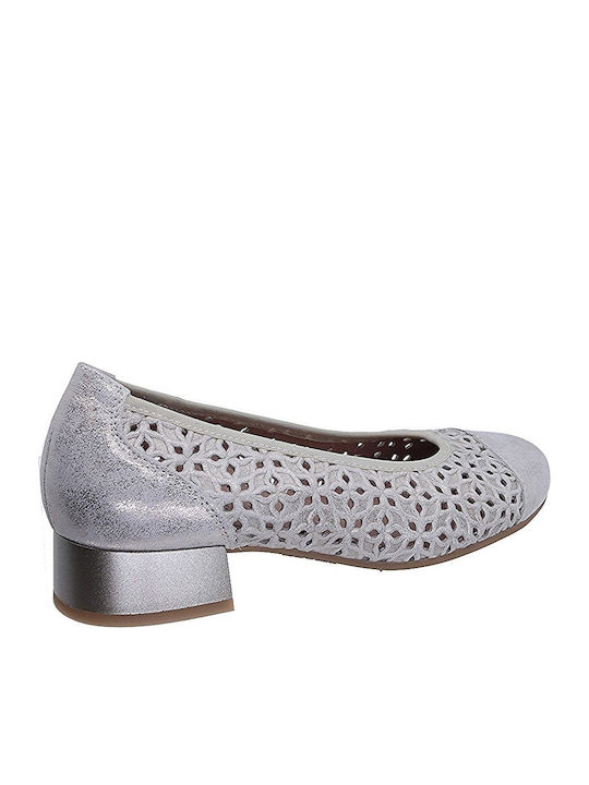 Lederne Damen Ballerinas in Gold Farbe