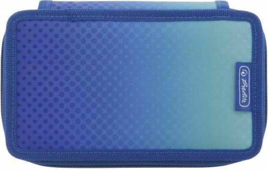Herlitz Triple Pencil Case Filled 31pcs Dip Dye Blue Turquoise