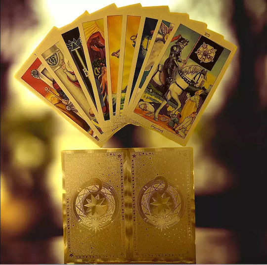 78 Illustrated Golden Tarot Cards Fool Golden Tarot Card Set