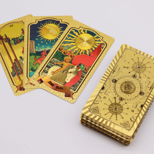 78 Illustrated Golden Tarot Cards Fool Golden Tarot Card Set