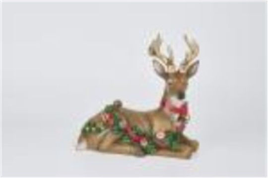 Iliadis Weihnachtliche Kunststoff Figur Hirsche Gold Höhe 28cm