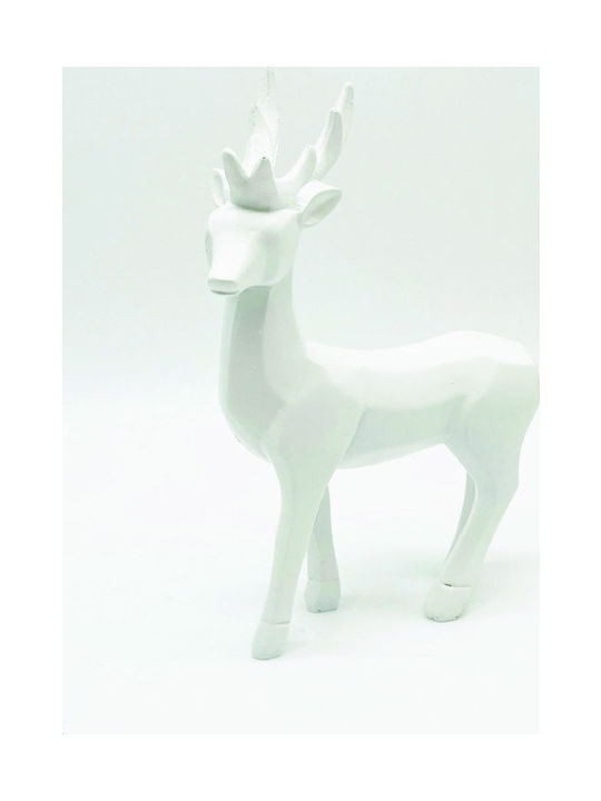 Aca Weihnachtliche Kunststoff Figur Hirsche Weiß Höhe 25cm