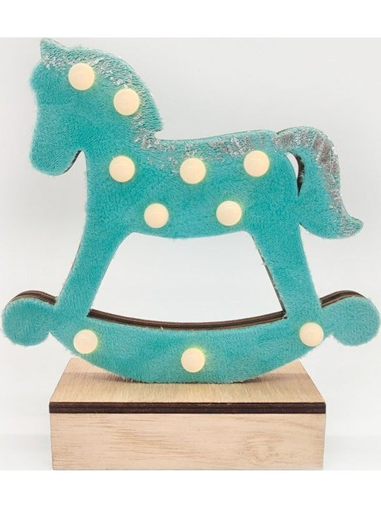 Aca Illuminated Christmas Wooden Figure Height 17cm Wooden Pink Horse