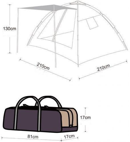 KingCamp Monza III Camping Tent Green with Double Cloth for 3 People 210x210x130cm