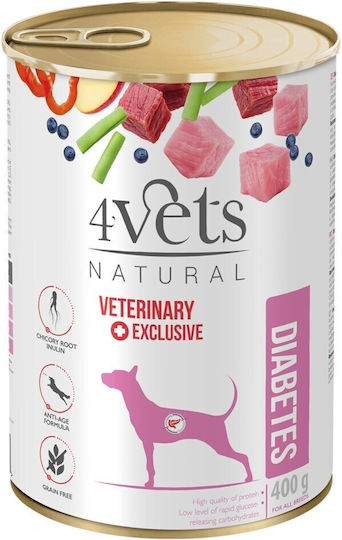 4Vets Wet Food Dogs in Cans with Turkey Grain-Free & Gluten-Free 400gr
