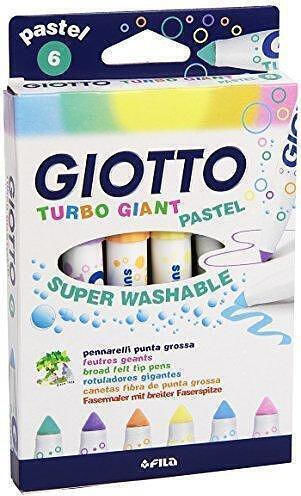 Giotto Turbo Giant Pastel Маркери за рисуване 7.5мм Дебели Комплект 6бр