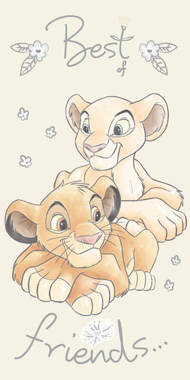 Dimcol Παιδική Πετσέτα Θαλάσσης Λευκή Lion King 140x70εκ.
