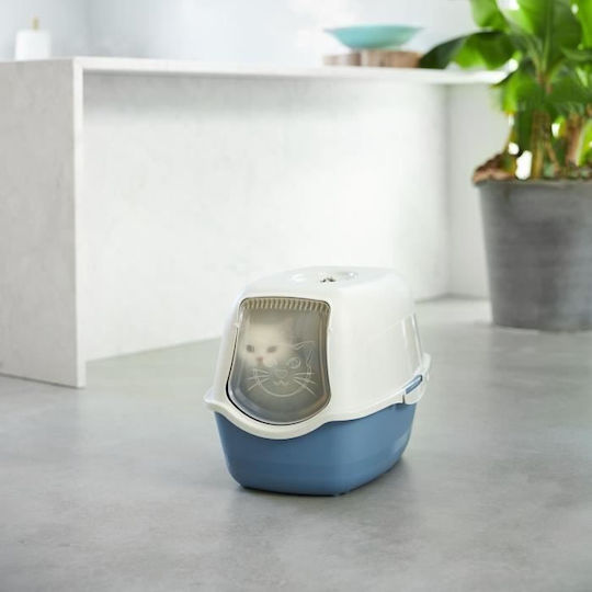 Rotho My Pet Bailey Cat Toilet Closed Blue L56 x W40 x H39cm