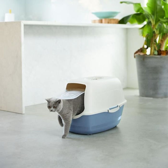 Rotho My Pet Bailey Cat Toilet Closed Blue L56 x W40 x H39cm