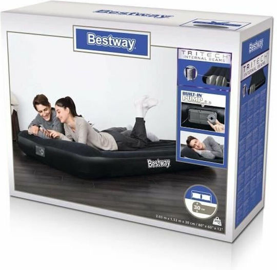 Bestway Φουσκωτό Στρώμα Ύπνου Διπλό με Ενσωματωμένη Ηλεκτρική Αντλία 203x152x30εκ.