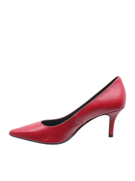 Leder Pumps Rot