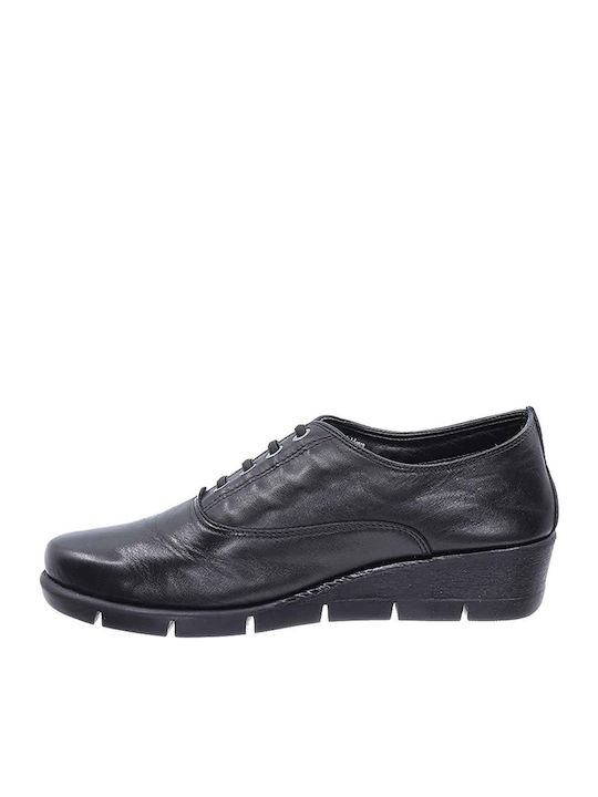 Anatomische Damen Slip-Ons Leder Schwarz