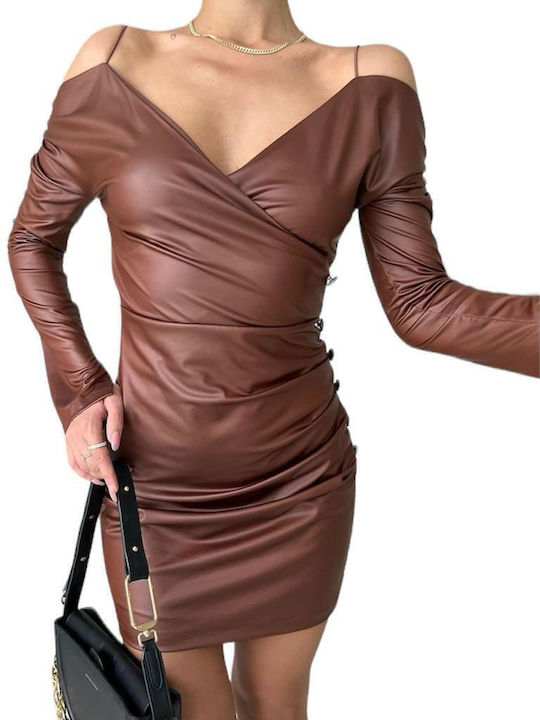 Mini Hemdkleid Kleid Brown