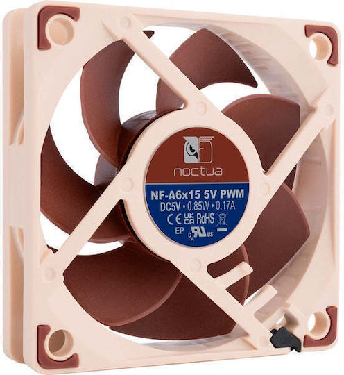 Noctua Case Fan 60mm with Without LEDs Lighting and Connection 4-Pin PWM 1pcs Brown