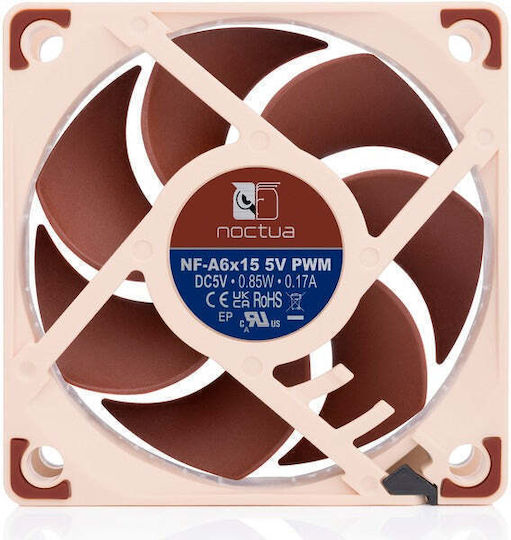 Noctua Case Fan 60mm with Without LEDs Lighting and Connection 4-Pin PWM 1pcs Brown