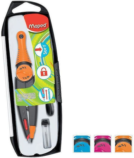 Maped Stop Zirkel mit Spitze, Ersatzspitzen Mehrfarbig
