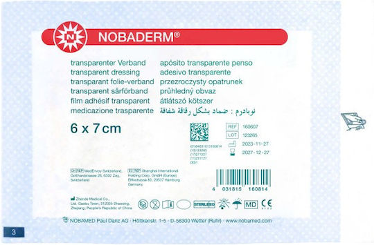 Transparent Waterproof Plasters Nobaderm 6 x 7cm 1 Piece