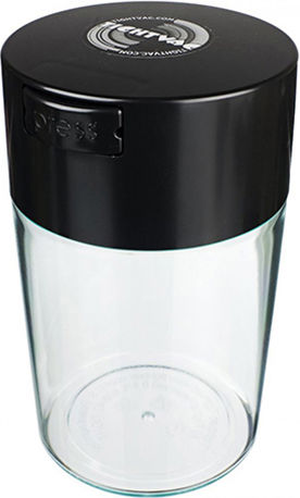 Tightvac Coffee Jar with Airtight Lid Plastic Black 800ml