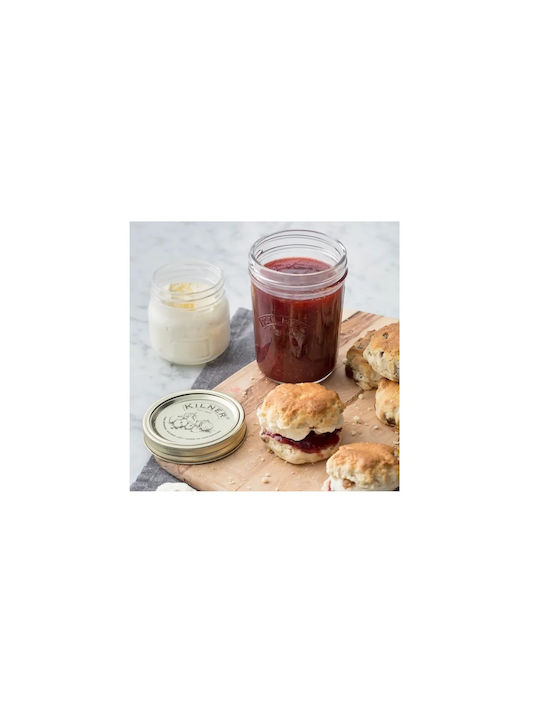 KIlner Σετ 6τμχ Βάζα Γενικής Χρήσης με Καπάκι Γυάλινο Χρυσό 9.5x9.5x9.5cm