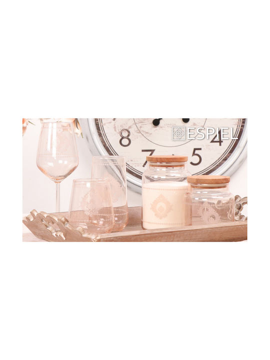 Espiel Helen Set of 4pcs Jars General Use with Lid Glass Orange 890ml