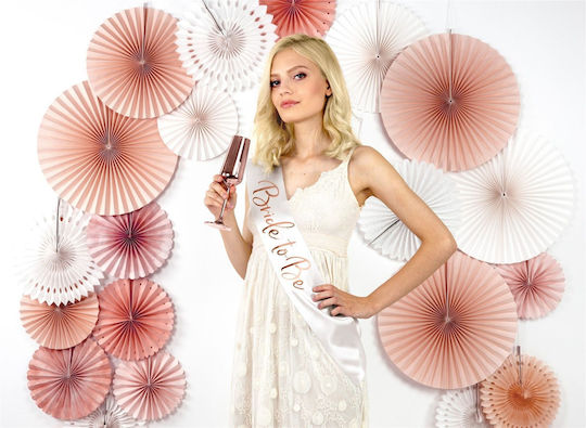 White Satin Ribbon "Bride To Be" Rose Gold Letters 75cm