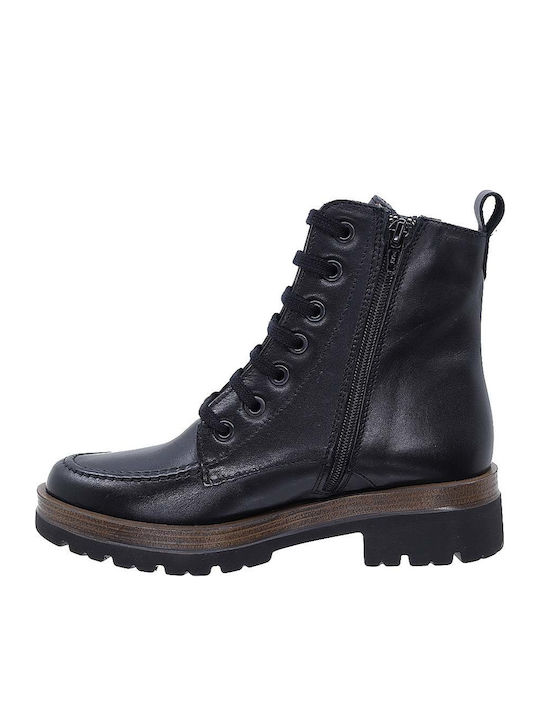 Leder Stiefeletten Damen Schwarz