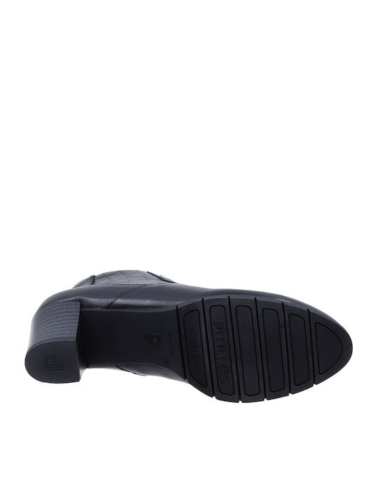 Leder Stiefeletten Damen Schwarz