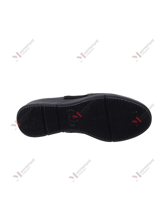 Leder Stiefeletten Damen Schwarz