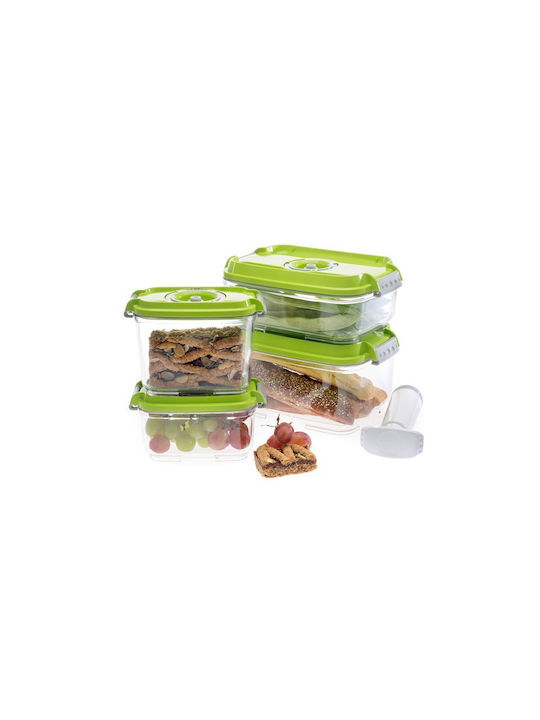 Status Set of 5pcs Containers General Use with Airtight Lid Plastic Green 500ml