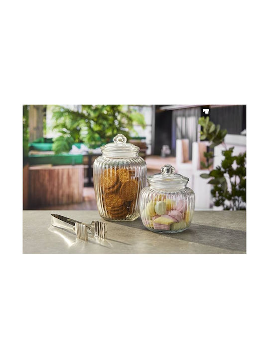 Leone Glass Coffee Jar with Lid Transparent 1200ml 1 Piece