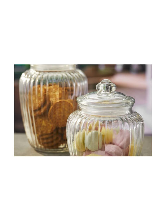 Leone Glass Coffee Jar with Lid Transparent 1200ml 1 Piece