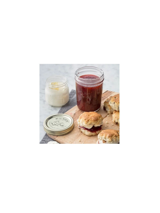 KIlner Set of 12pcs Jars General Use with Lid Glass Gold 9.5x9.5x9.5cm