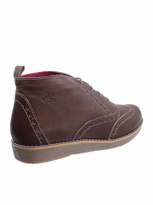 Leder Stiefeletten Damen Braun