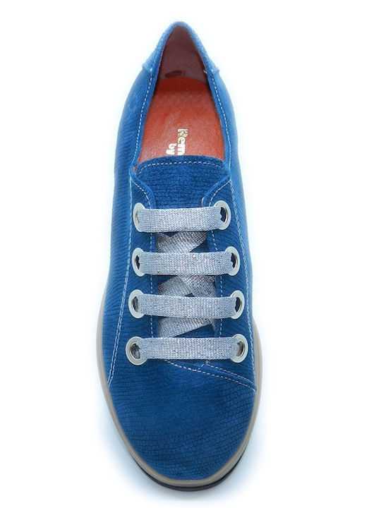 Ανατομικά Γυναικεία Slip-On Δερμάτινα Μπλε