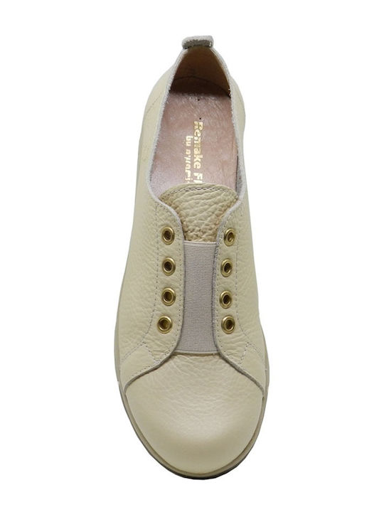 Γυναικεία Slip-On Δερμάτινα Ροζ