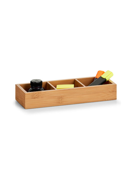 Zeller Box General Use with Lid Wooden Beige 28x4.5x4.5cm
