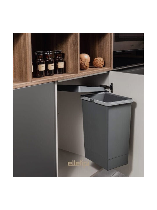 Elletipi CONTAINER Waste Bin Waste Plastic for Cabinet Gray 26x34x46cm 1pcs